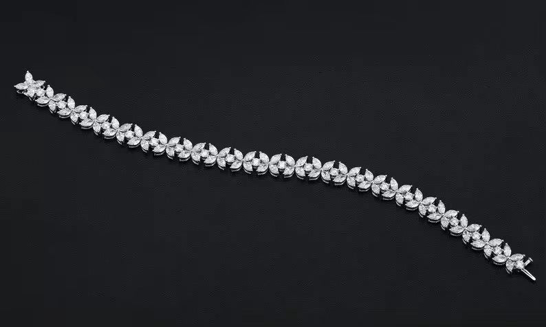 Marquise Diamond Flower Bracelet