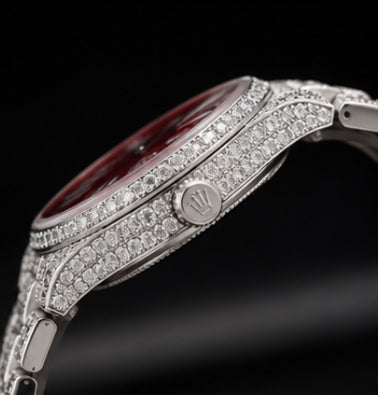 Iced Red Dial Luxury Watch – 36mm & 41mm
