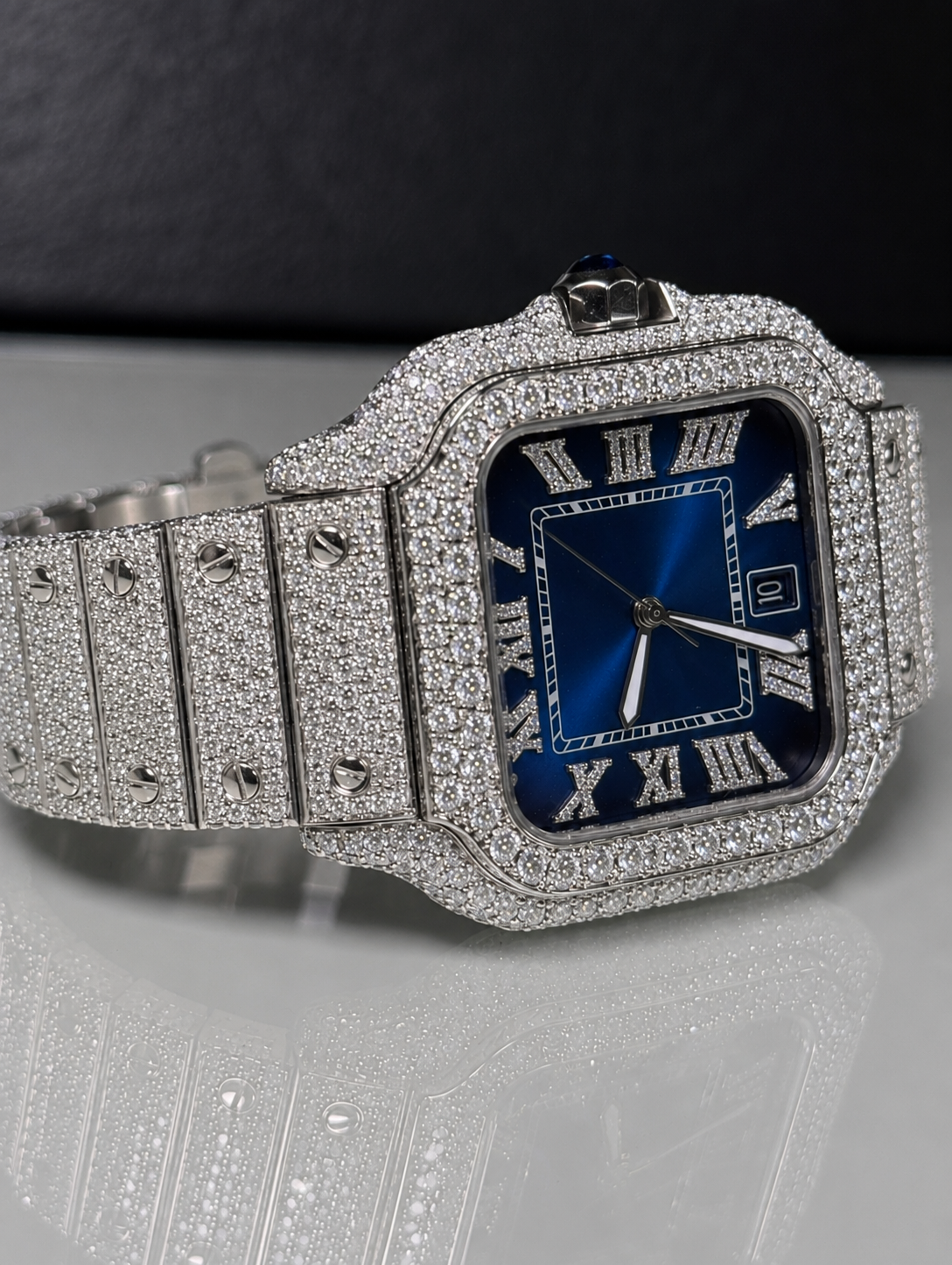 Royal Blue Iced Luxury Watch