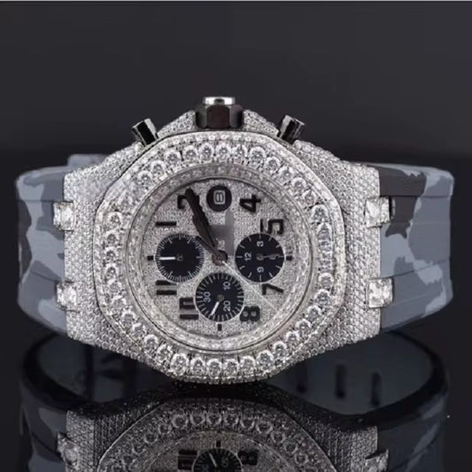 Stealth Camo Chronograph | Moissanite Edition | ETA Automatic | 41mm
