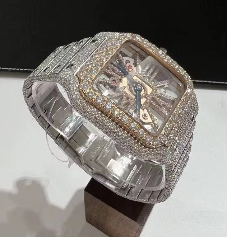 Iced Skeleton Moissanite Luxury Watch | ETA Automatic Movement | 41mm