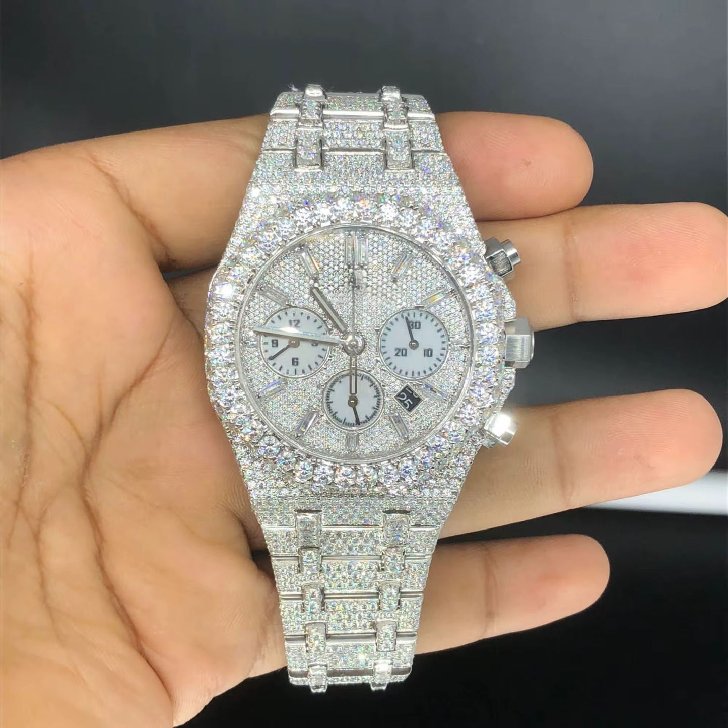 Glacier Chronograph Lab Diamond Watch | ETA Movement | 41mm