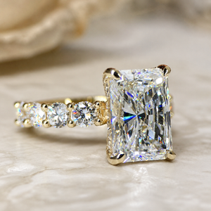 Emerald Cut Hidden Halo Lab Grown Diamond Engagement Ring | IGI Certified Solitaire Ring | anniversary Ring for Women