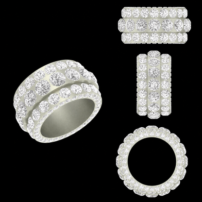3-Row Pavé Eternity Ring