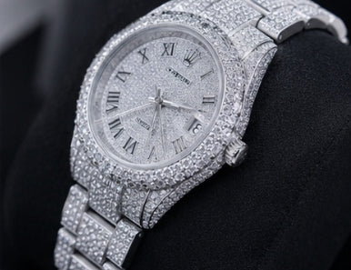 All White Iced Out Watch