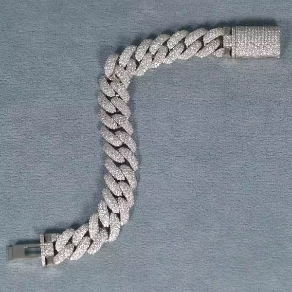 💎 Handcrafted Moissanite Cuban Bracelet – Diamond Tester Passes | Premium VVS Stones