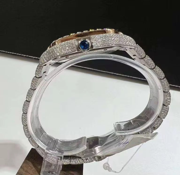 Iced Skeleton Moissanite Luxury Watch | ETA Automatic Movement | 41mm