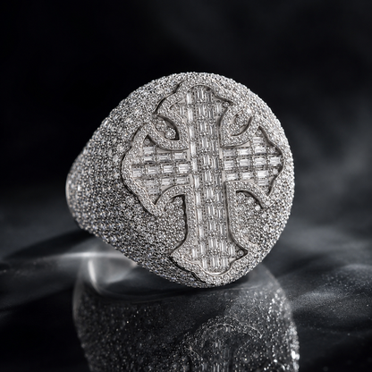 Iced Cross Ring