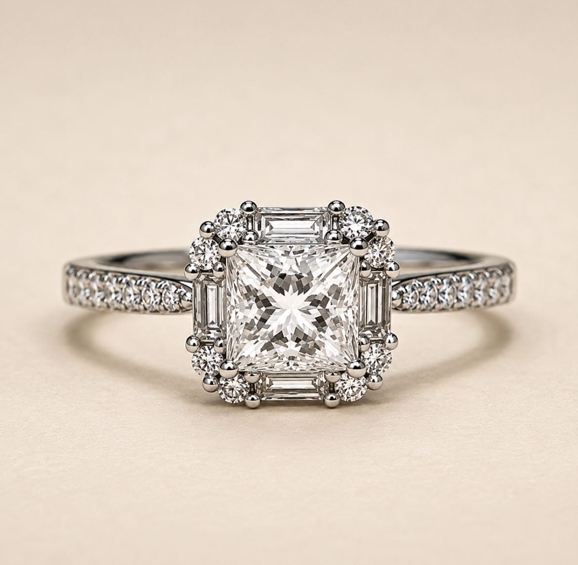 Princess Cut Moissanite Ring
