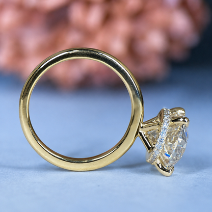 Oval Lab Grown Diamond Engagement Ring | Hidden Halo Solitaire | IGI Certified | 10K, 14K, 18K Gold & Platinum