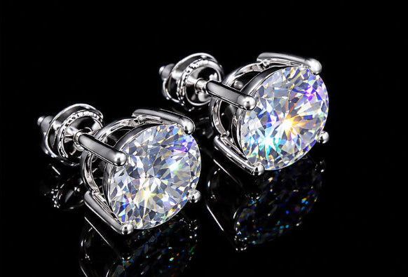 💎 GRA Certified Moissanite Stud Earrings | VVS1 | Passes Diamond Tester