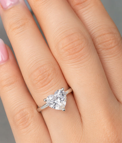 Classic Heart Cut Moissanite Ring