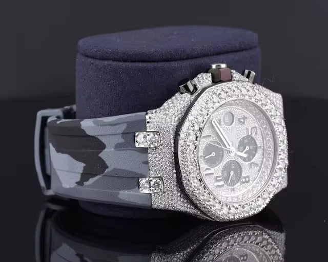 Stealth Camo Chronograph | Moissanite Edition | ETA Automatic | 41mm