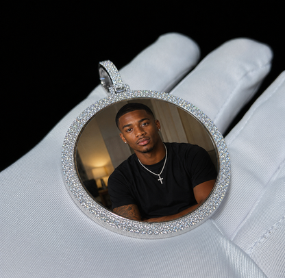 Custom VVS Photo Memory Pendant | Moissanite & Lab Diamond
