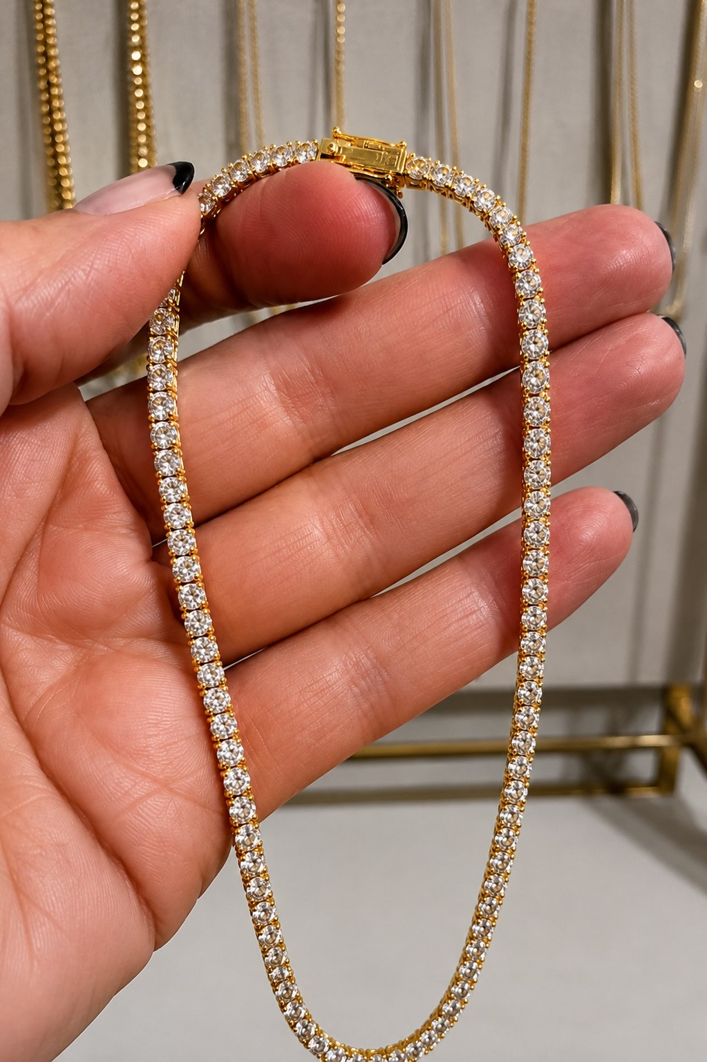 💎 Iced Moissanite Tennis Chain – Passes Diamond Tester GRA Certified| 3 Colors Available