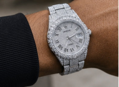 All White Iced Out Watch