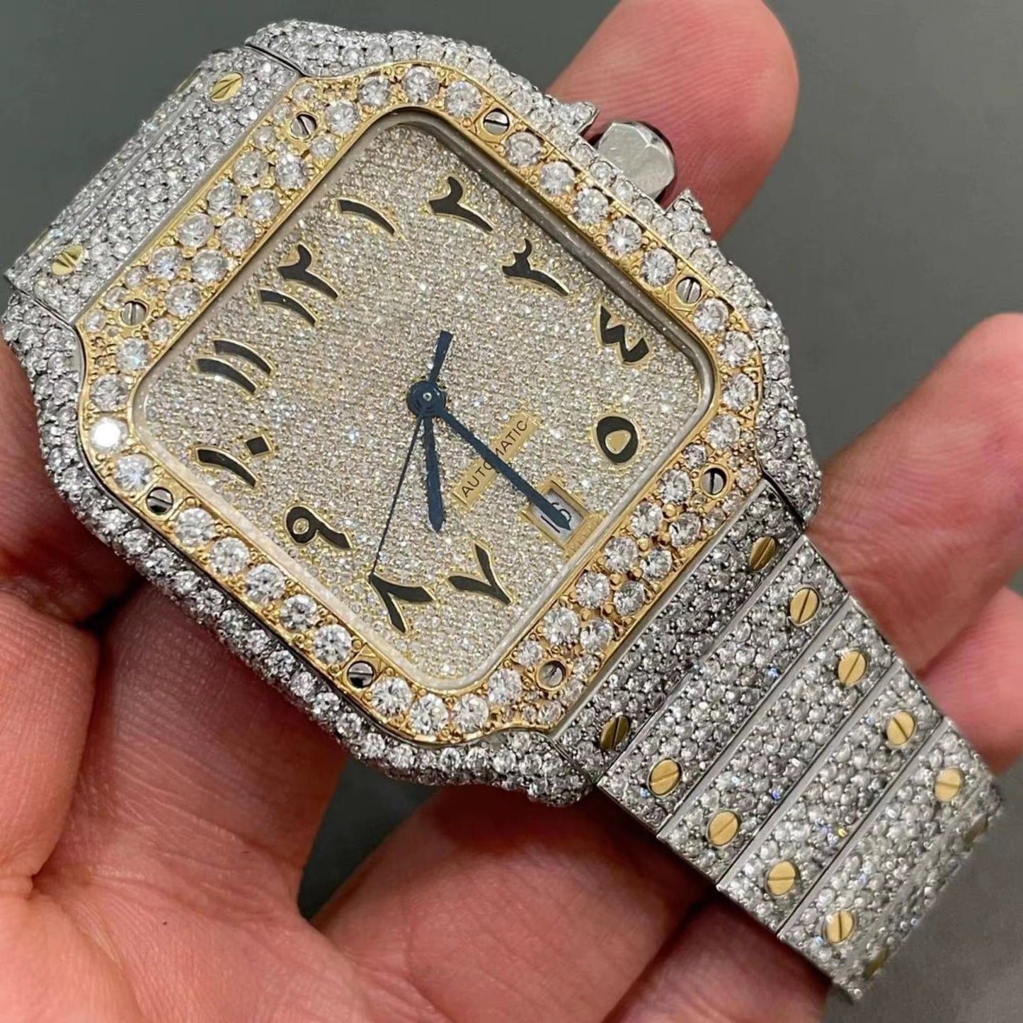 Arabic Ice Automatic Watch | Moissanite Edition | 41mm