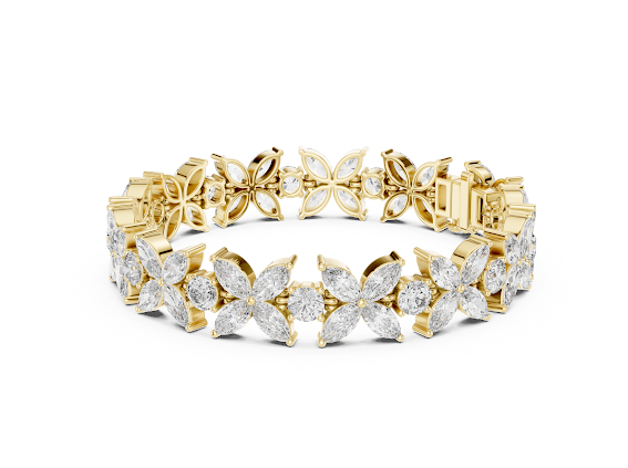 Marquise Diamond Flower Bracelet