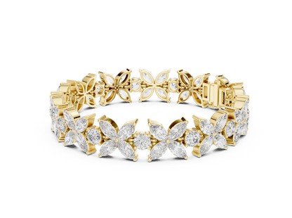 Marquise Diamond Flower Bracelet