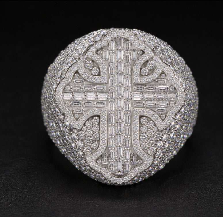 Iced Cross Ring