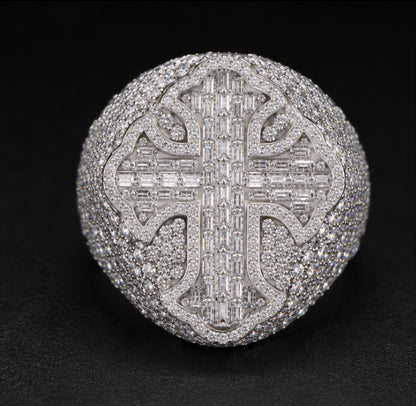 Iced Cross Ring