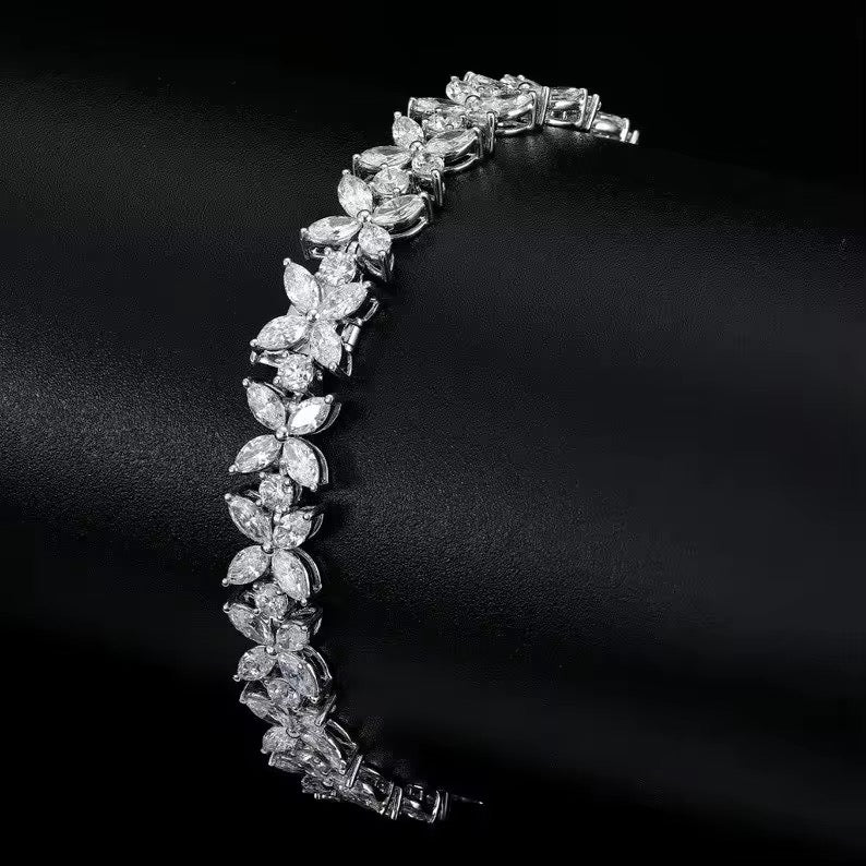 Marquise Diamond Flower Bracelet