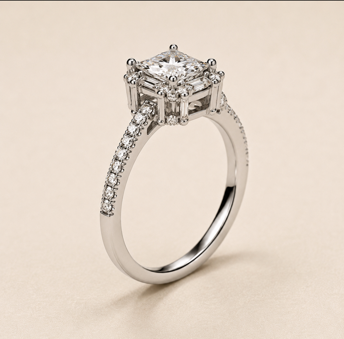 Princess Cut Moissanite Ring