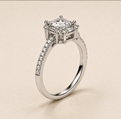 Princess Cut Moissanite Ring