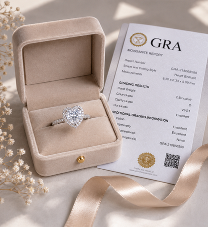 Heart Cut Halo Ring
