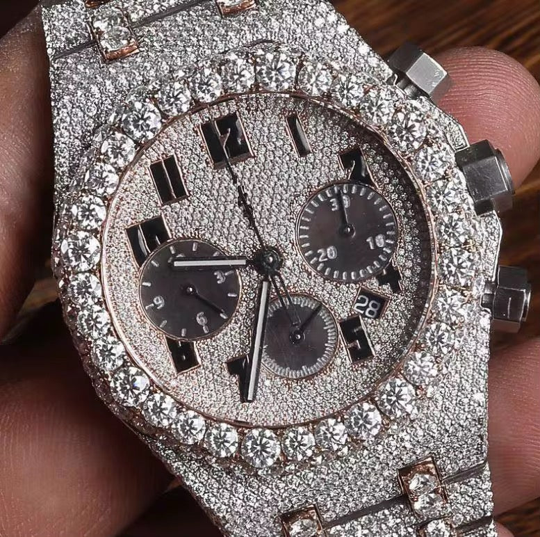 Midnight Frost Chronograph | Moissanite Edition | 46mm