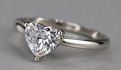 Classic Heart Cut Moissanite Ring