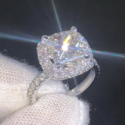 Princess Cut Lab Diamond Halo Ring