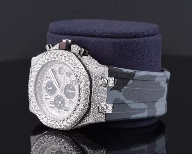 Stealth Camo Chronograph | Moissanite Edition | ETA Automatic | 41mm