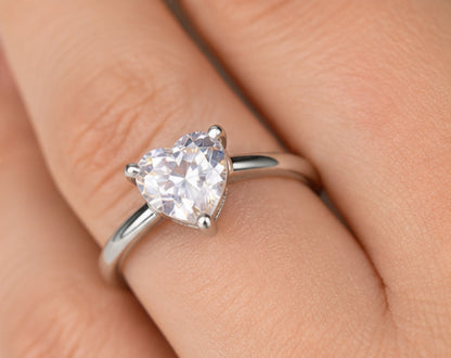 Classic Heart Cut Moissanite Ring