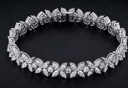 Marquise Diamond Flower Bracelet