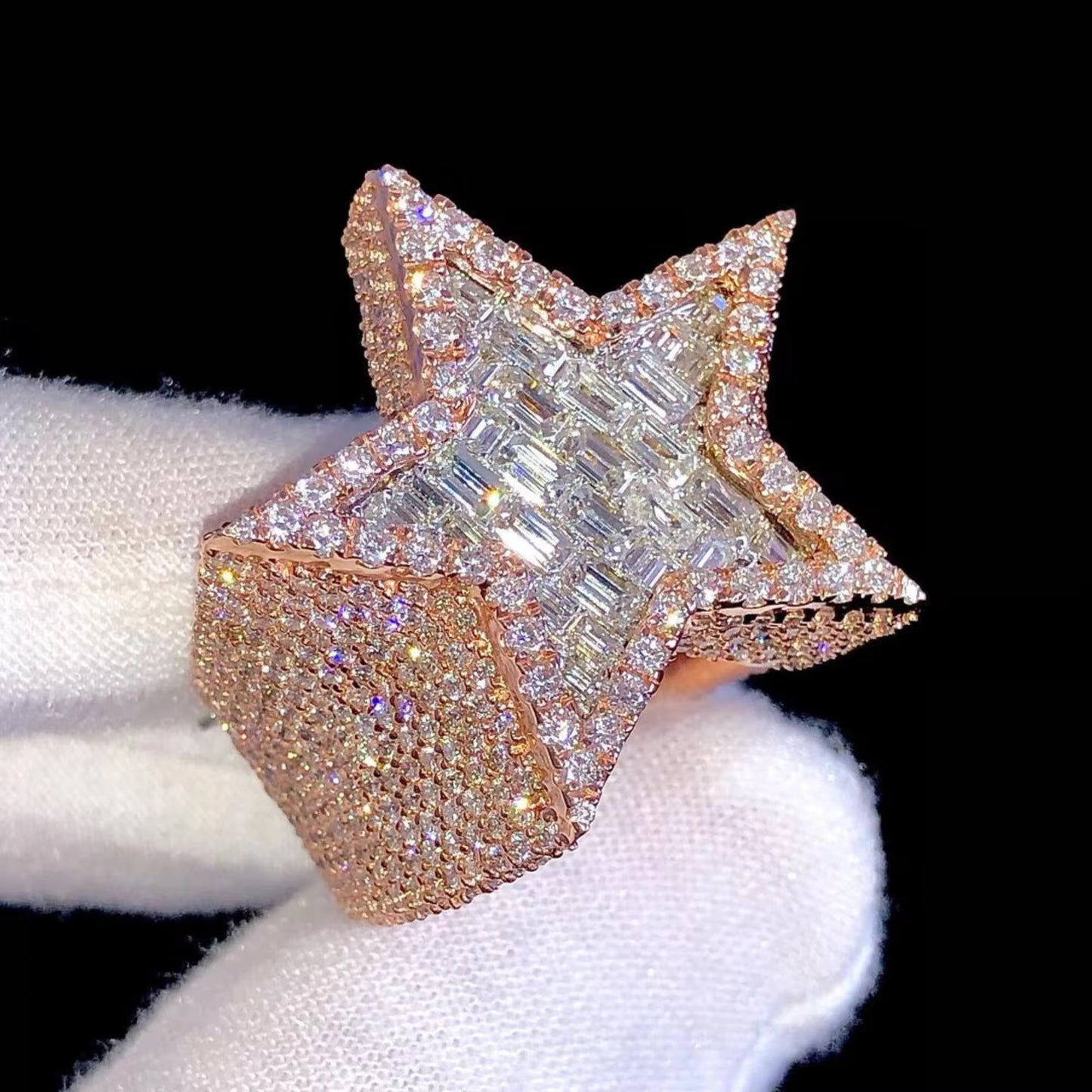 7 Carat Moissanite Star Ring – VVS1 Iced Out Men’s Ring | GRA Certified