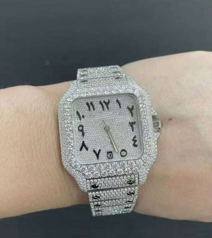 Arabic Ice Automatic Watch | Moissanite Edition | 41mm