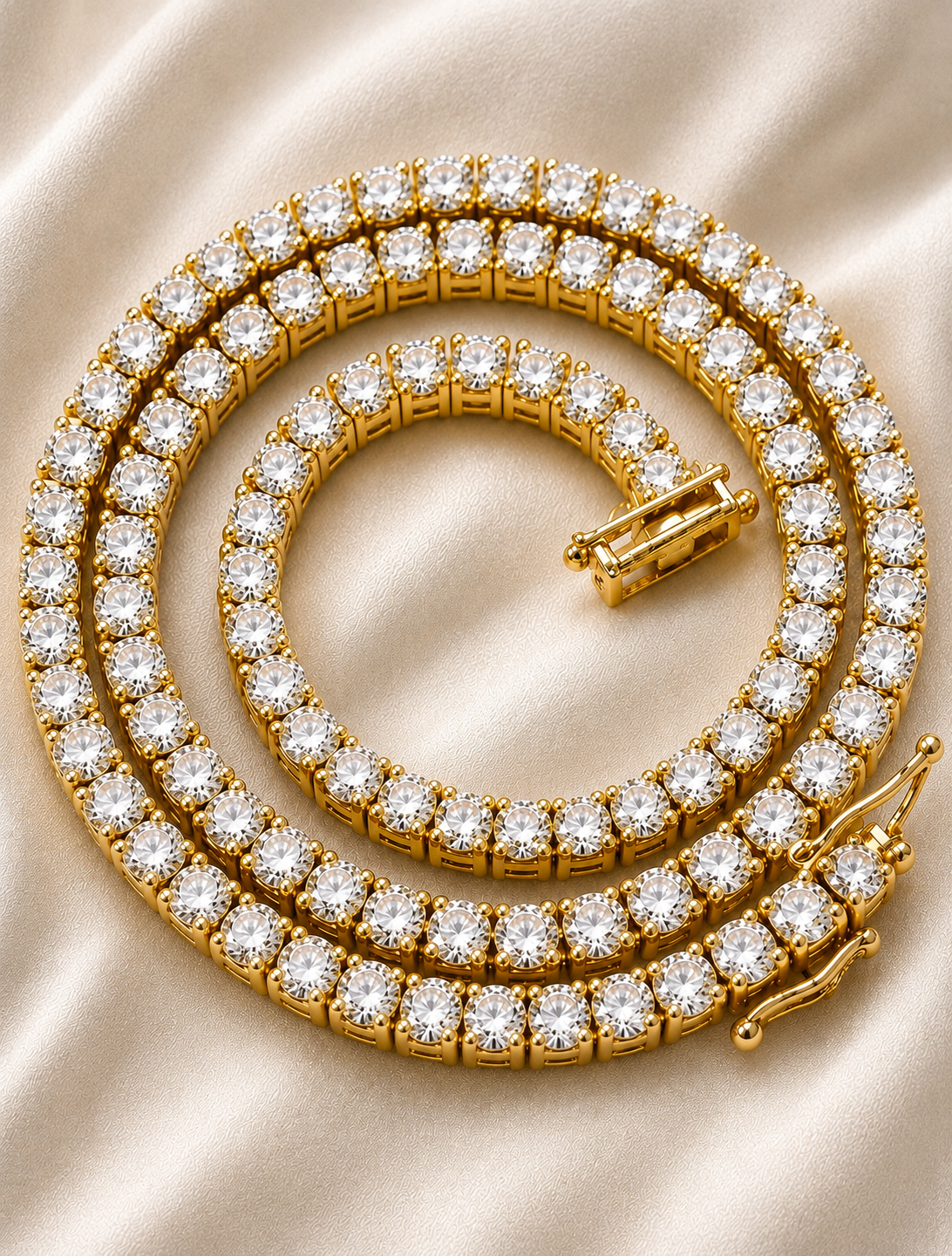 💎 Iced Moissanite Tennis Chain – Passes Diamond Tester GRA Certified| 3 Colors Available