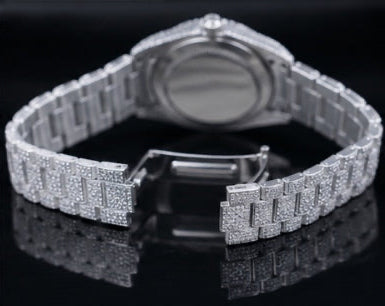 All White Iced Out Watch
