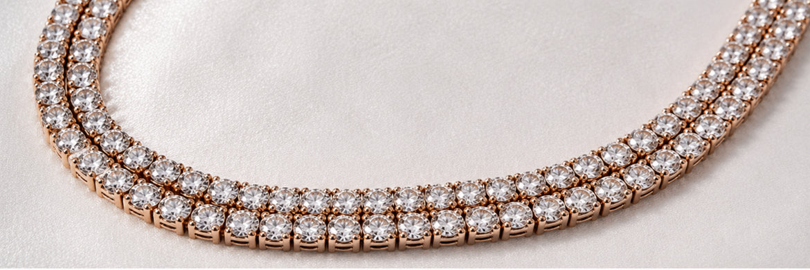 💎 Iced Moissanite Tennis Chain – Passes Diamond Tester GRA Certified| 3 Colors Available