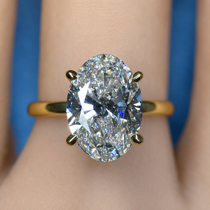 Oval Lab Grown Diamond Engagement Ring | Hidden Halo Solitaire | IGI Certified | 10K, 14K, 18K Gold & Platinum