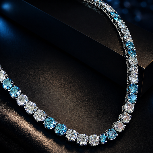 5MM IGI Certified Blue Diamond Tennis Chain