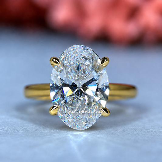 Oval Lab Grown Diamond Engagement Ring | Hidden Halo Solitaire | IGI Certified | 10K, 14K, 18K Gold & Platinum