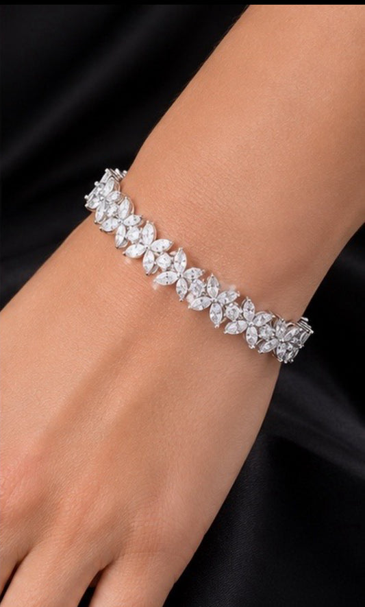 Marquise Diamond Flower Bracelet
