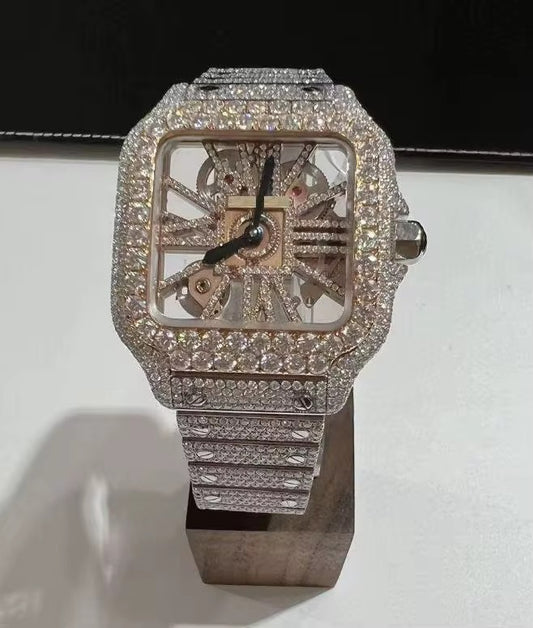 Iced Skeleton Moissanite Luxury Watch | ETA Automatic Movement | 41mm