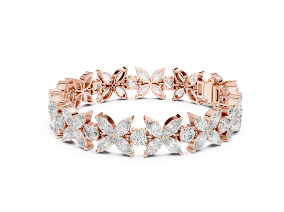 Marquise Diamond Flower Bracelet