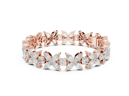 Marquise Diamond Flower Bracelet