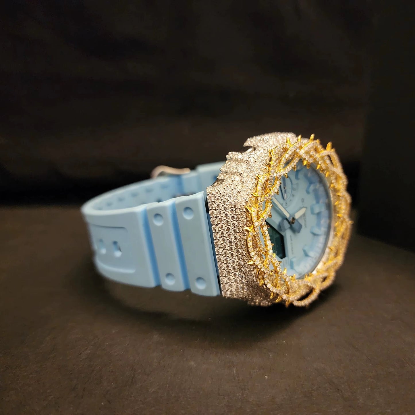 Custom Iced Thorn Sky Blue G-Shock Watch