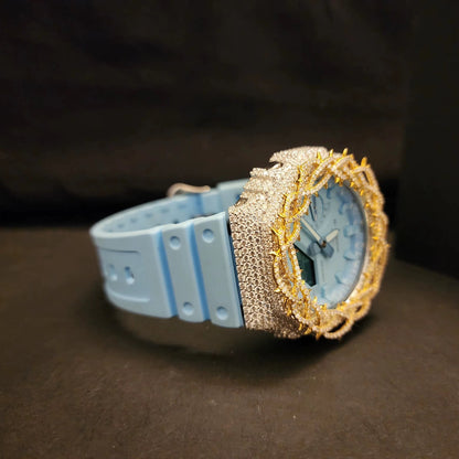 Custom Iced Thorn Sky Blue G-Shock Watch