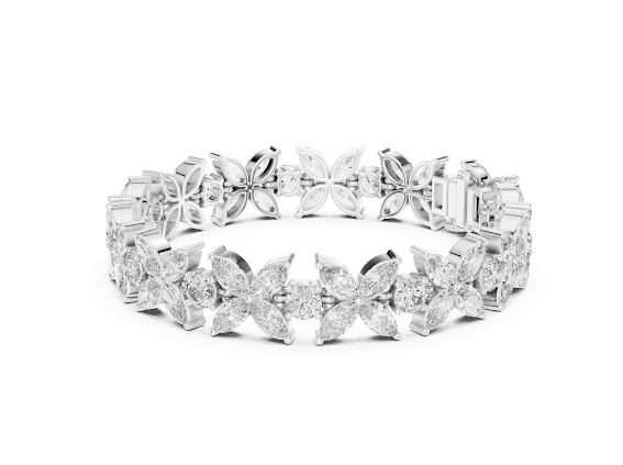 Marquise Diamond Flower Bracelet